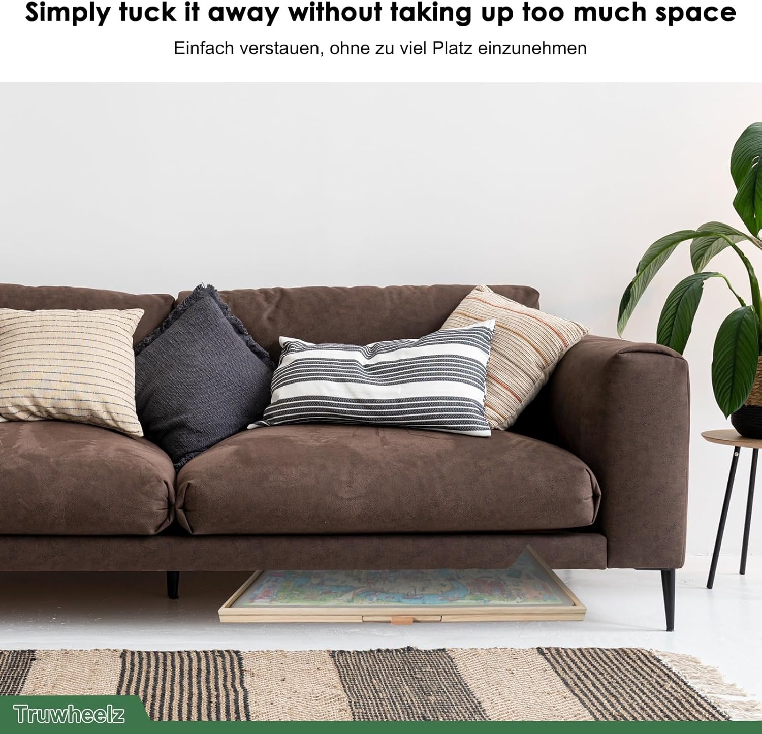 Draaiend Puzzlebord 1500 Stukjes met 6 Laden en Afdekhoes - 64 x 87 cm Houten Puzzle Tafel voor Volwassenen