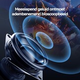 WOLFANG 4K Smart Beamer【Netflix Official & Autofocus/Keystone】28000 Lumen, WiFi 6 Draagbare Beamer met 5.2G Bluetooth, Home Theater Projector met 180° Verstelbare standaard voor 300" Schermen