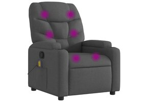 VidaXL Massagestoel (41% KORTING) - Verstelbaar Stof Donkergrijs