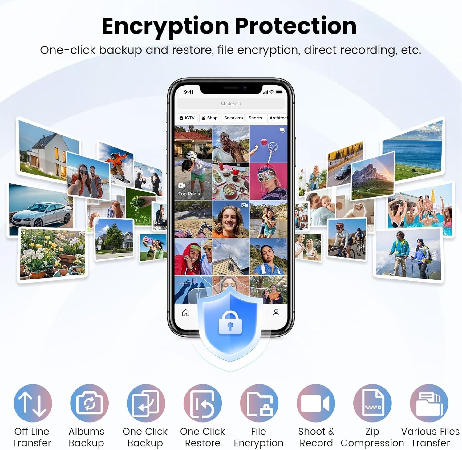 USB-stick 256 GB voor iPhone iPad Android PC, MFi-gecertificeerde 4-in-1 geheugenstick met USB-C, Light-ning, micro-USB & USB 3.0, flash drive voor uitbreiding van het telefoongeheugen, back-up foto's