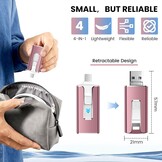 USB-stick 256 GB voor iPhone iPad Android PC, MFi-gecertificeerde 4-in-1 geheugenstick met USB-C, Light-ning, micro-USB & USB 3.0, flash drive voor uitbreiding van het telefoongeheugen, back-up foto's