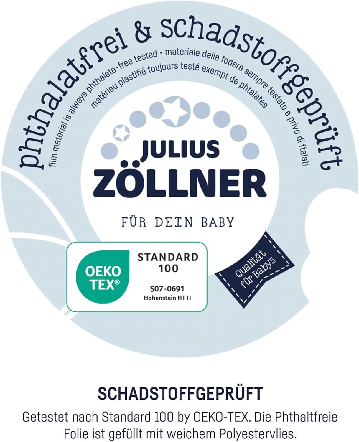 Julius Zöllner Aankleedkussen Softy 75x85 cm, standaard 100 van Oeko-Tex, Rosalie