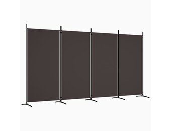 vidaXL Kamerscherm met 4 panelen 346x180 cm stof bruin