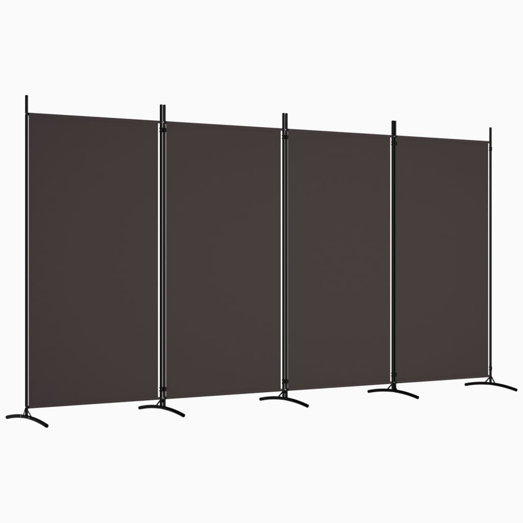 vidaXL Kamerscherm met 4 panelen 346x180 cm stof bruin