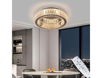 Vinilky Kristallen Plafondlamp 15 inch Dimbare LED Plafondverlichting met Afstandsbediening