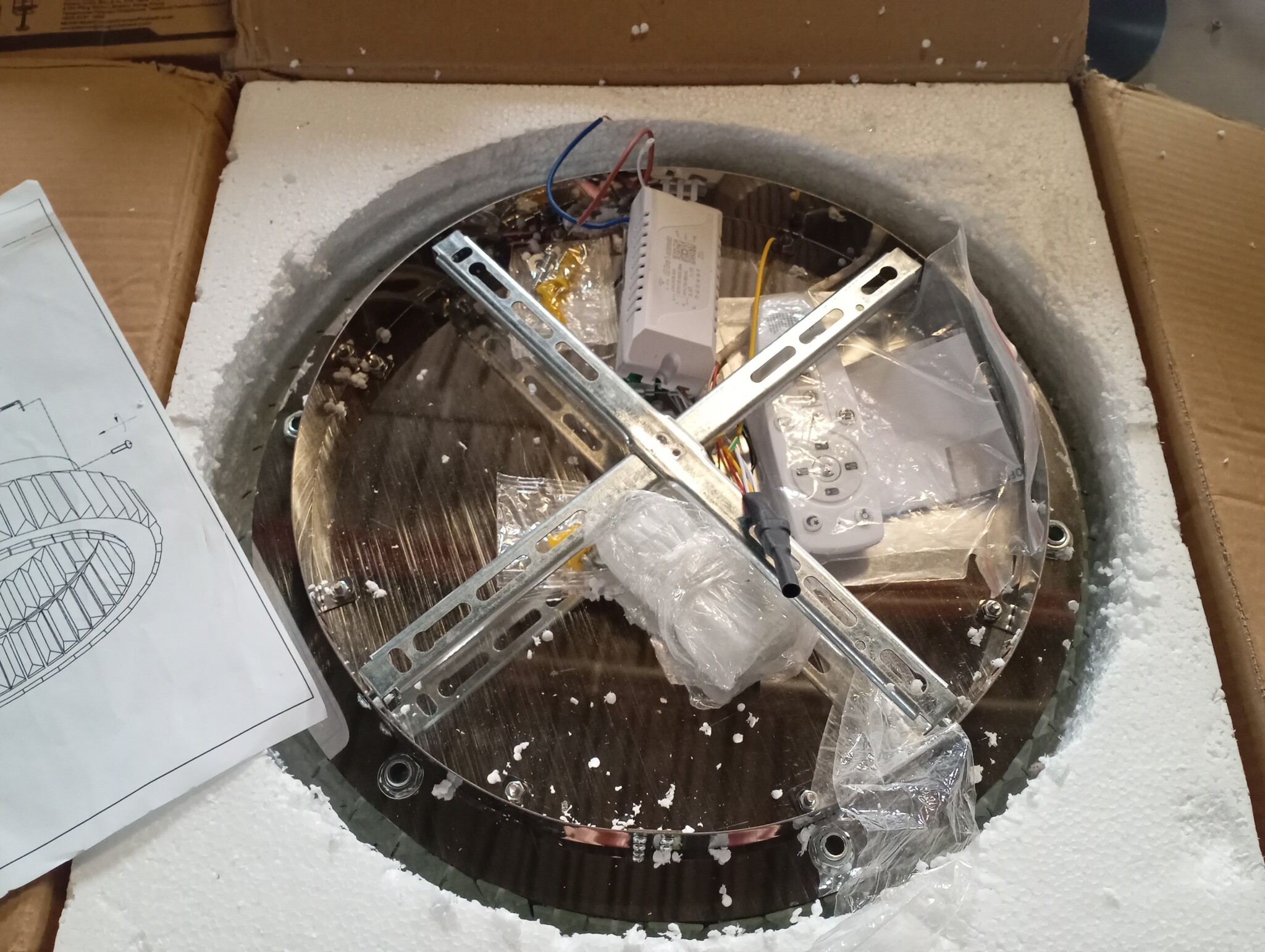 Vinilky Kristallen Plafondlamp 15 inch Dimbare LED Plafondverlichting met Afstandsbediening