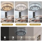 Vinilky Kristallen Plafondlamp 15 inch Dimbare LED Plafondverlichting met Afstandsbediening