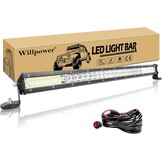 Willpower 24 Inch 216W Led Lichtbalk + Magnetische Beugel + Kabelboom 12V 24V Led-verlichting Bar Mistlamp IP67 Led Light Bar Voor Vrachtwagen Tractor Auto Boot Offroad 4x4