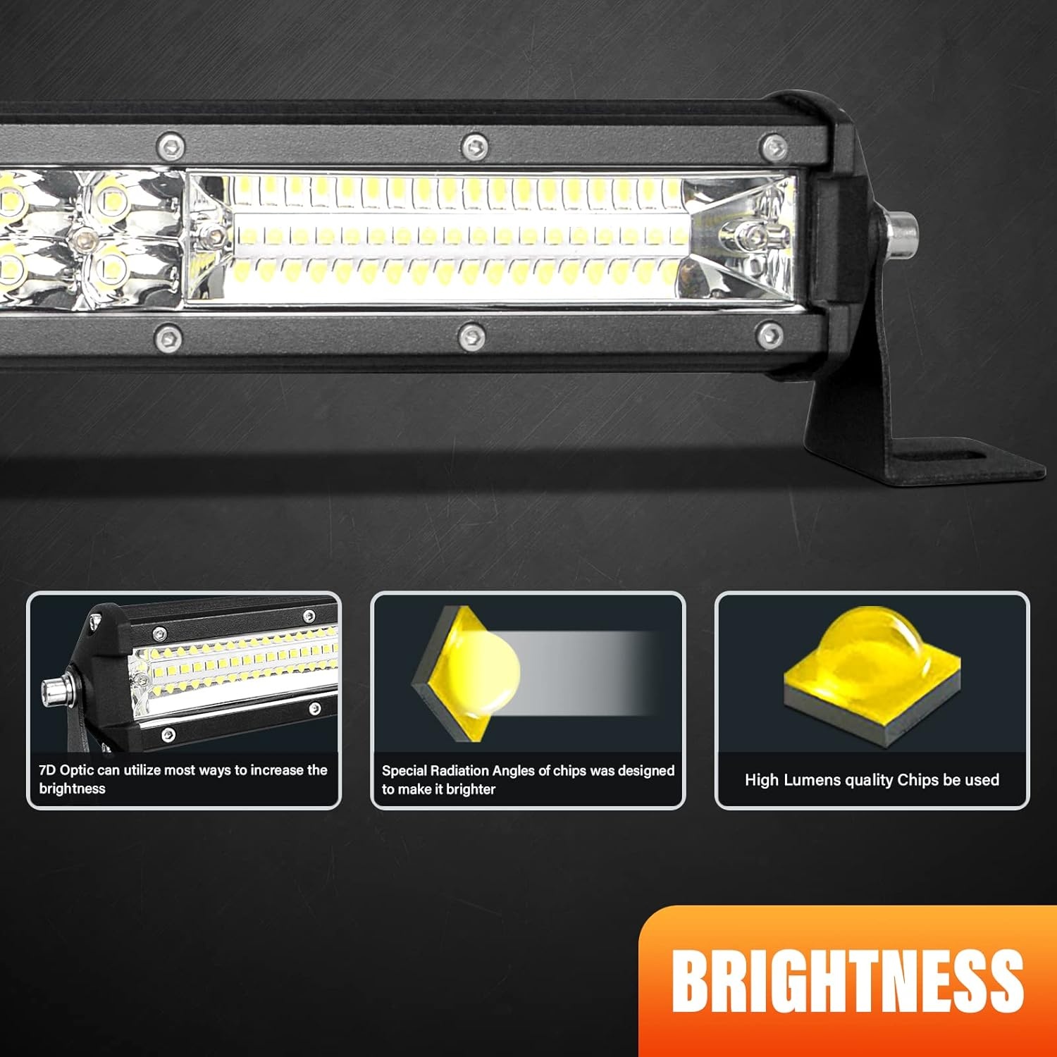 Willpower 24 Inch 216W Led Lichtbalk + Magnetische Beugel + Kabelboom 12V 24V Led-verlichting Bar Mistlamp IP67 Led Light Bar Voor Vrachtwagen Tractor Auto Boot Offroad 4x4