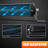 Willpower 24 Inch 216W Led Lichtbalk + Magnetische Beugel + Kabelboom 12V 24V Led-verlichting Bar Mistlamp IP67 Led Light Bar Voor Vrachtwagen Tractor Auto Boot Offroad 4x4