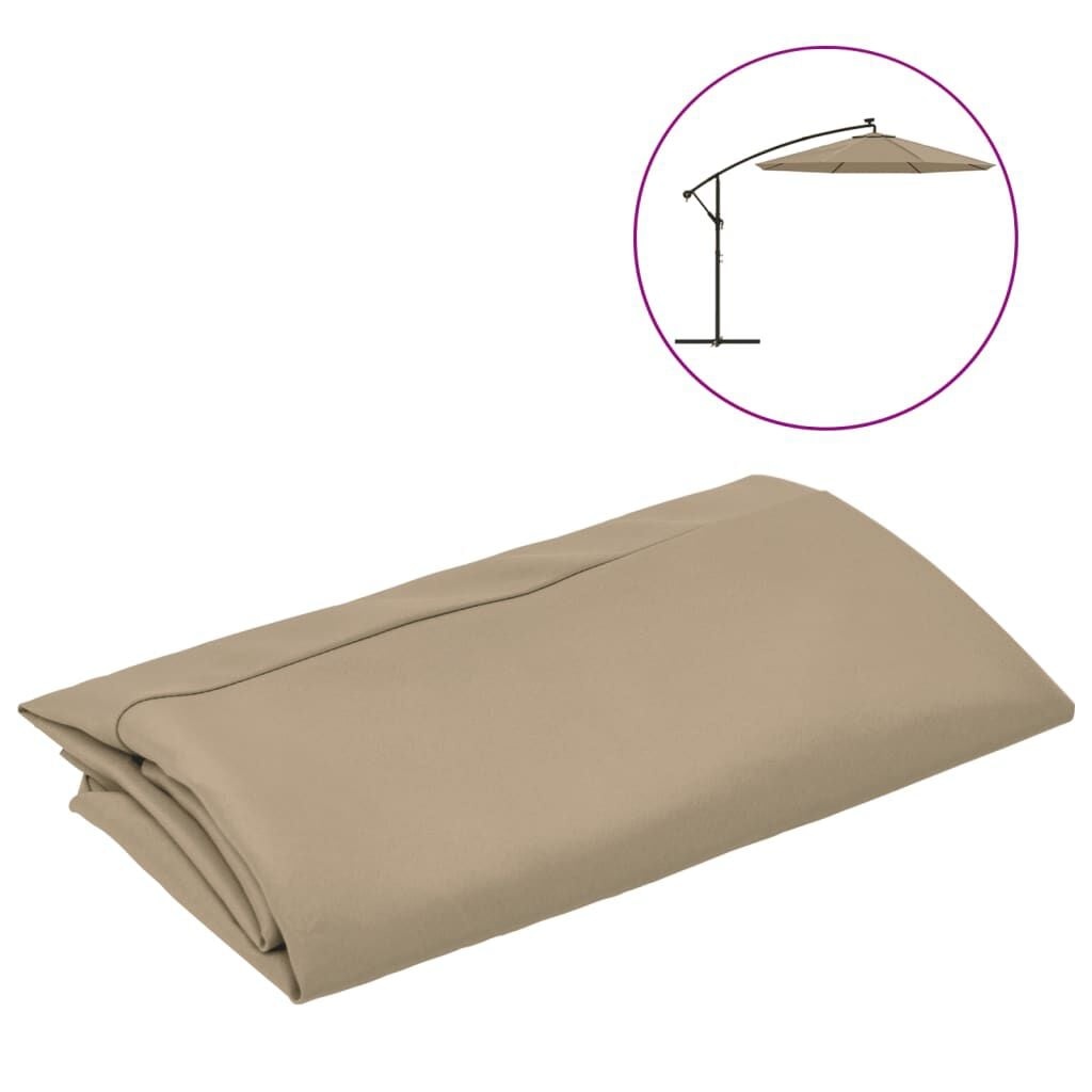 vidaXL Vervangingsdoek voor zweefparasol 300 cm taupe