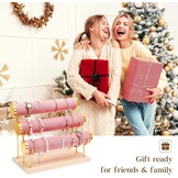 3-Etages Armbandenhouder (Roze Fluweel) - 55% Korting!
