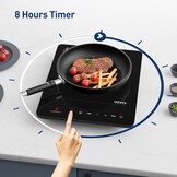 Draagbare inductiekookplaat 2100W, 1 kookzone, timer, kinderslot, 35x28 cm