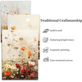 MHARTK66 Moderne Schilderijen Set van 3, Rode Bloemen Afbeelding op Canvas Woonkamer Muurdecoratie, Schilderij Kunstwerk voor Slaapkamer Badkamer Keuken