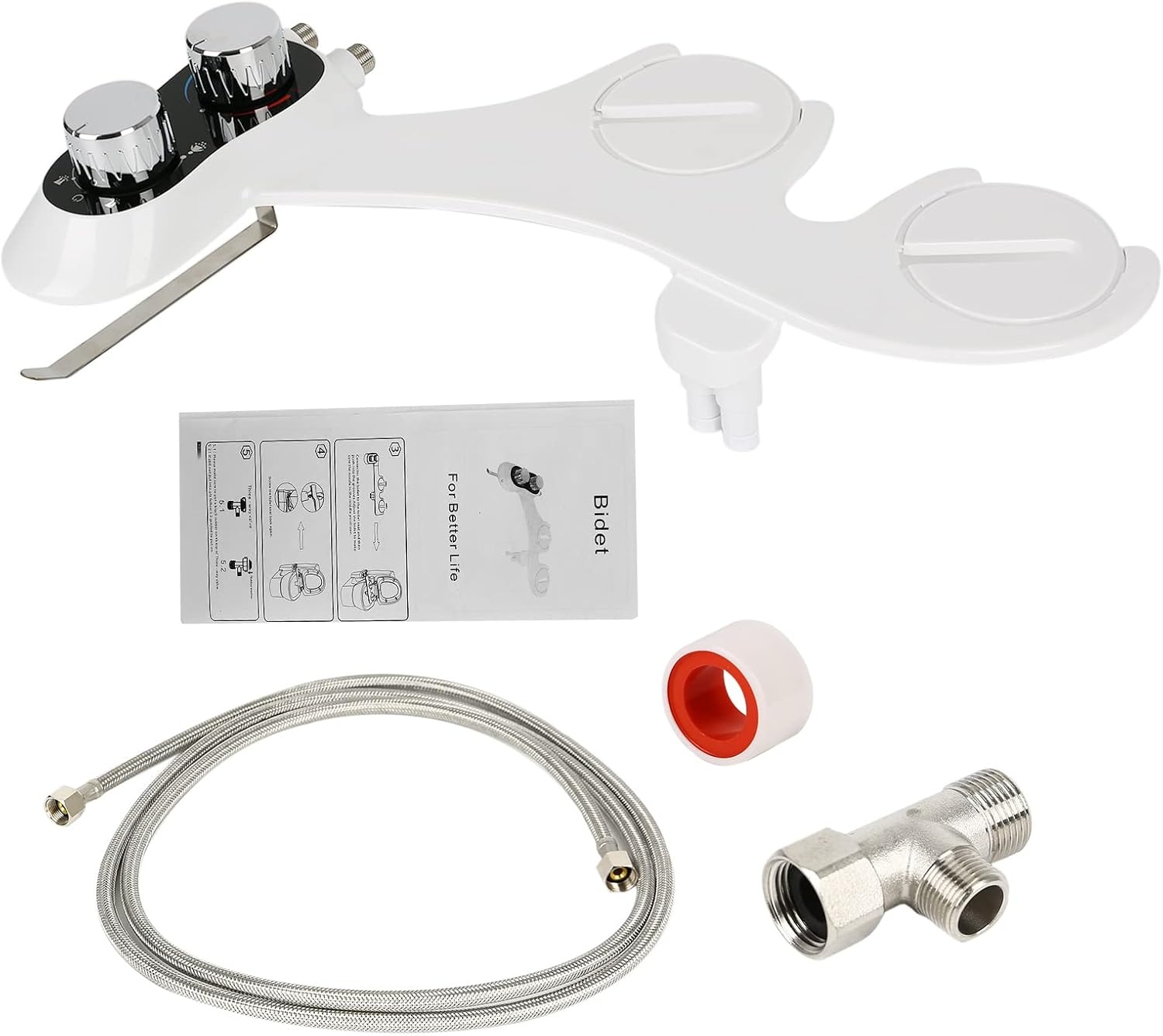 Niet-elektrisch Bidet Opzetstuk met Warm & Koud Water - 65% Korting!