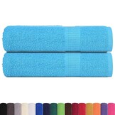 vidaXL Katoenen Handdoeken Set 2x (50x100 cm) Turquoise - 51% Korting