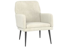 VidaXL Fauteuil - Fluweel Crèmekleurig - 52% Korting