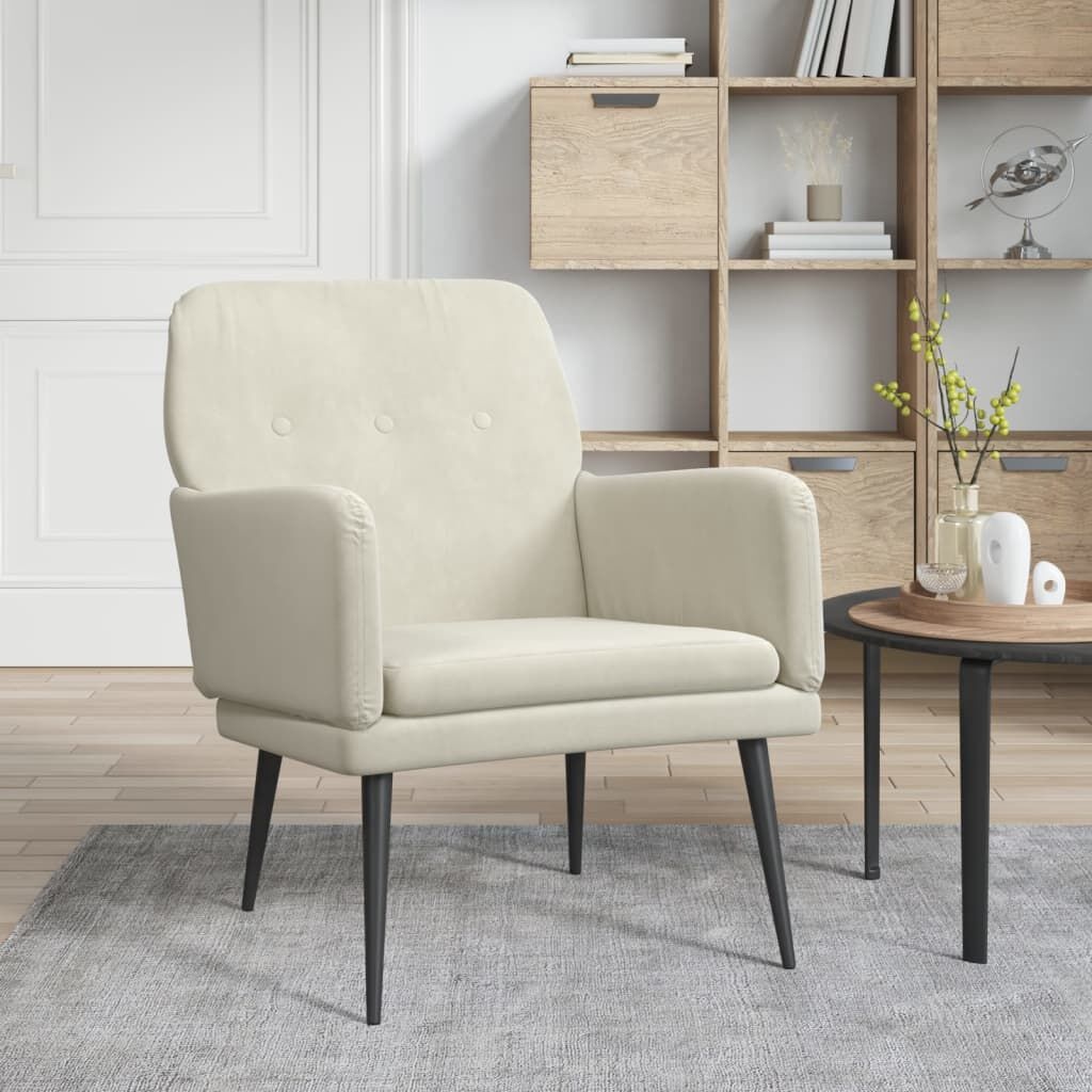 vidaXL Fauteuil Crème Fluweel - 60% Korting!