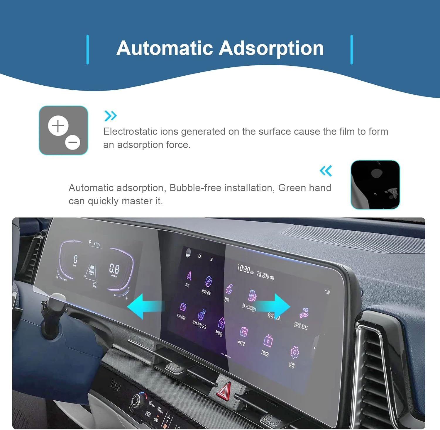 Displaybeschermfolie Kia Sportage NQ5 navigatie virtuele cockpit nano 6H krasbestendig schokbestendig curved 2022-2025