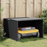 vidaXL Garage voor robotmaaier 86x90x52/57 cm poly rattan zwart