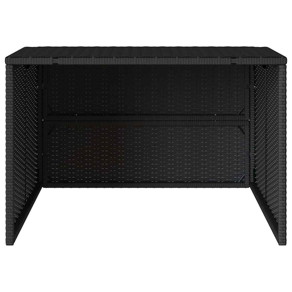 vidaXL Garage voor robotmaaier 86x90x52/57 cm poly rattan zwart