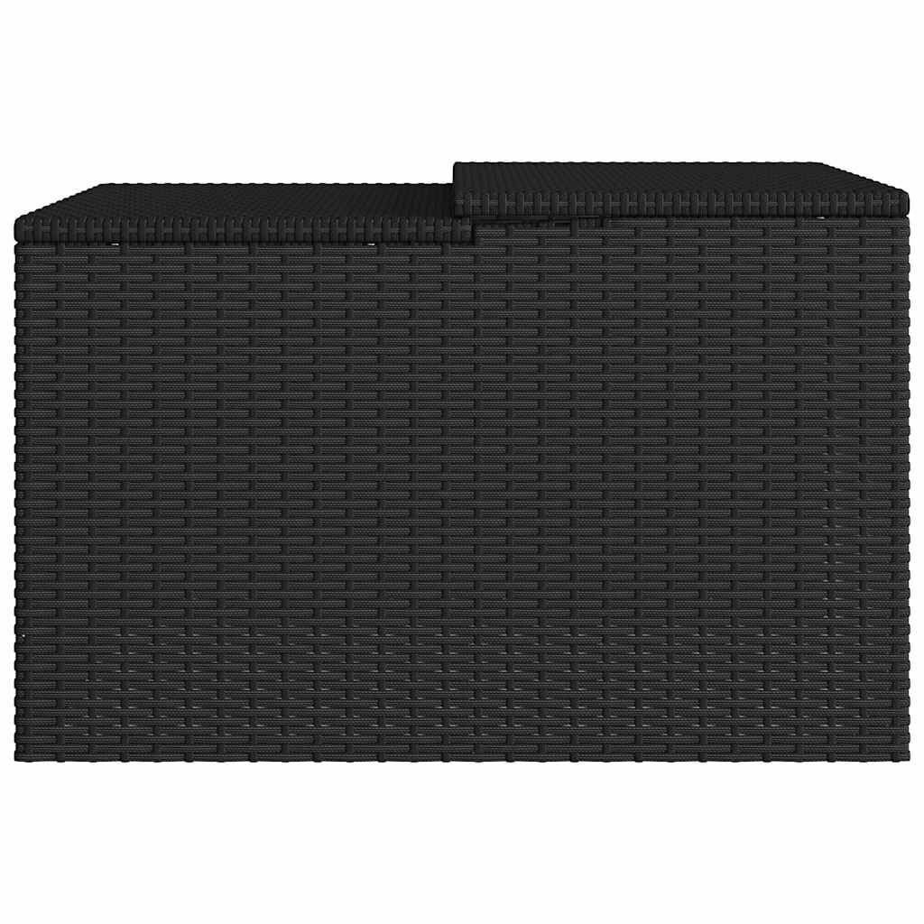 vidaXL Garage voor robotmaaier 86x90x52/57 cm poly rattan zwart