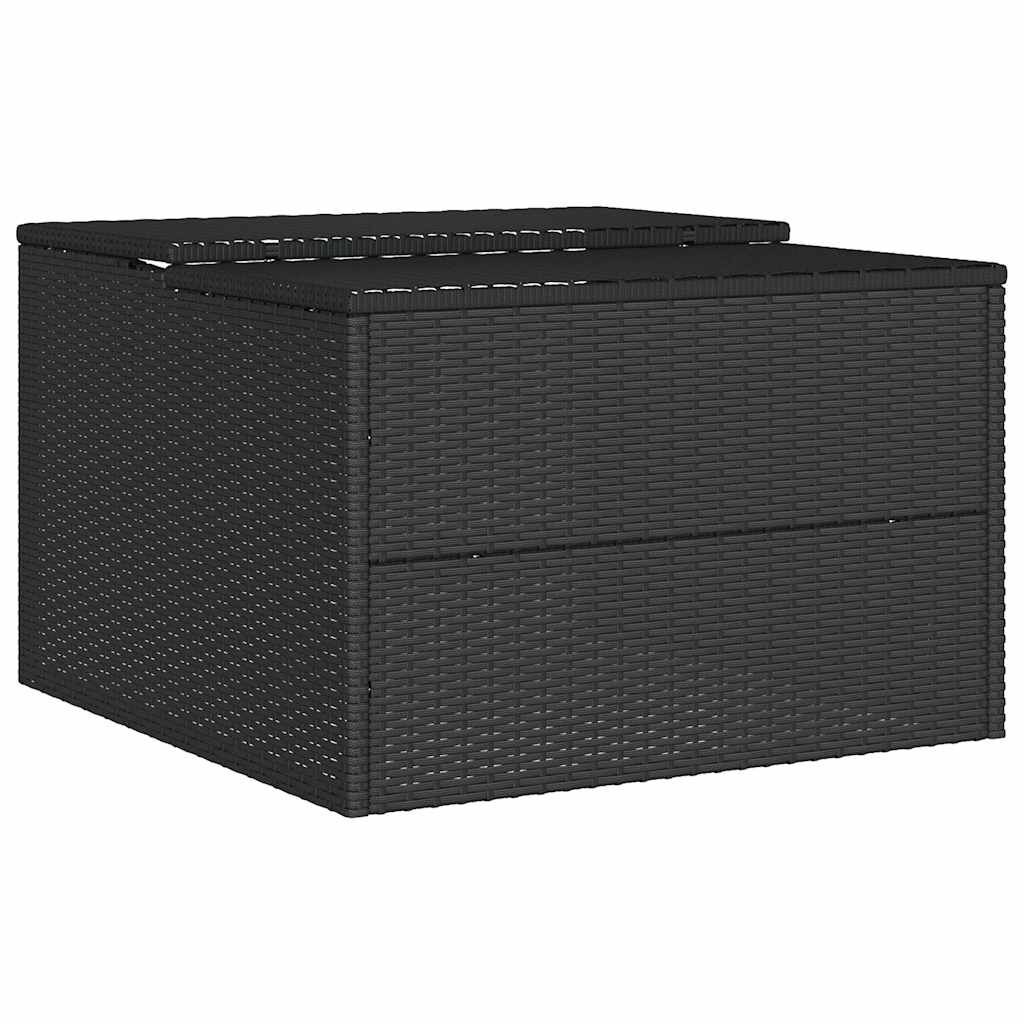 vidaXL Garage voor robotmaaier 86x90x52/57 cm poly rattan zwart