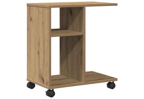 vidaXL Bijzettafel met Plank | Artisanaal Eiken | 54% Korting