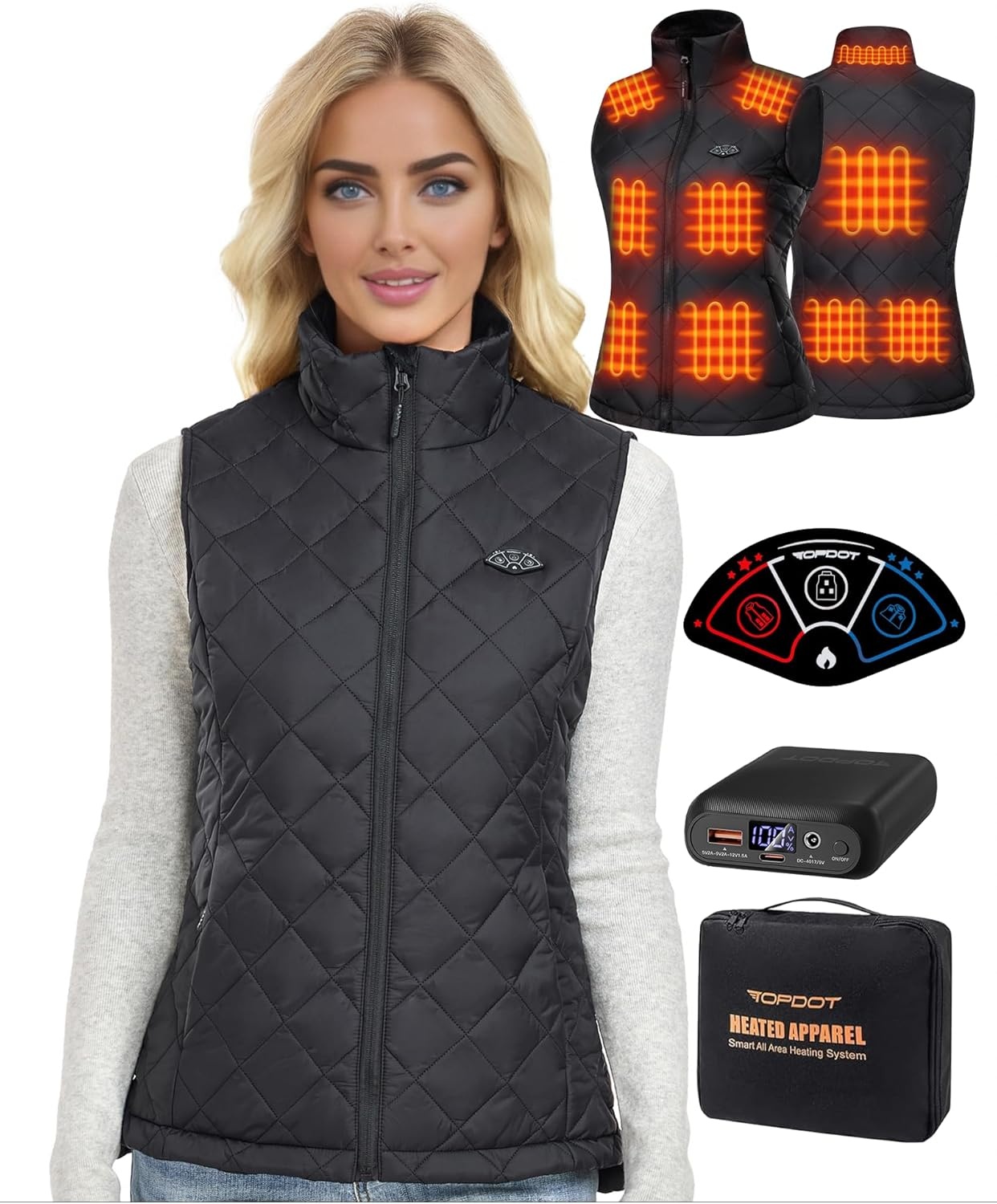 Dames Vest 10 Verwarmingszones 16000mAh Accu | 72% Korting