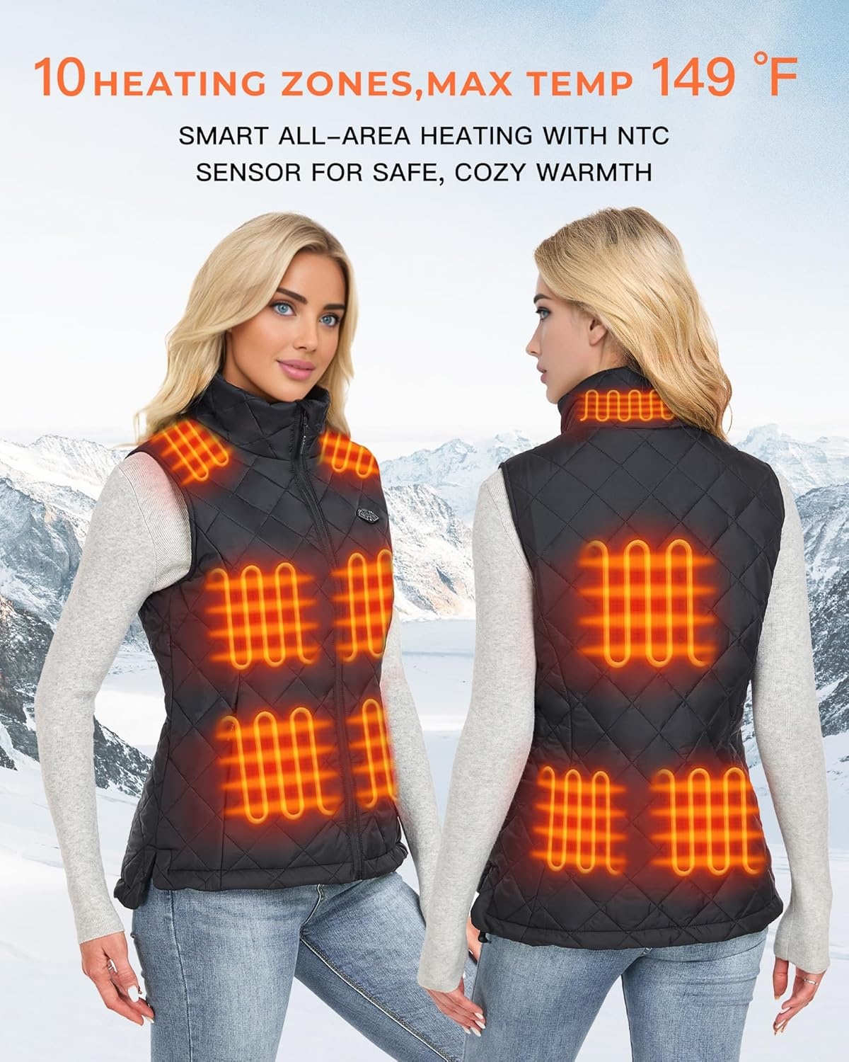 Dames Vest 10 Verwarmingszones 16000mAh Accu | 72% Korting