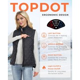 Verwarmd vest dames gewatteerd met 10 zones, 16000mAh 7.4V accupakket en 3 instelbare temperaturen, lichtgewicht voor outdoor