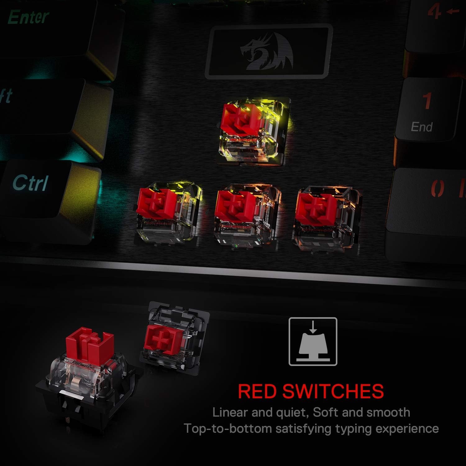 Mechanisch Gaming Toetsenbord Zwart met Rode Switches, RGB Verlichting, Anti-ghosting, Aluminium Frame, Hot-Swap Compatibel