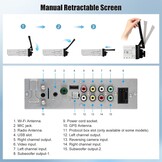 OiLiehu Autoradio 1DIN Android 13 met 7-inch Uitschuifbaar Scherm, Apple CarPlay, Android Auto, Bluetooth, GPS, WiFi