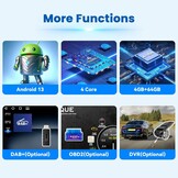 OiLiehu Autoradio 1DIN Android 13 met 7-inch Uitschuifbaar Scherm, Apple CarPlay, Android Auto, Bluetooth, GPS, WiFi