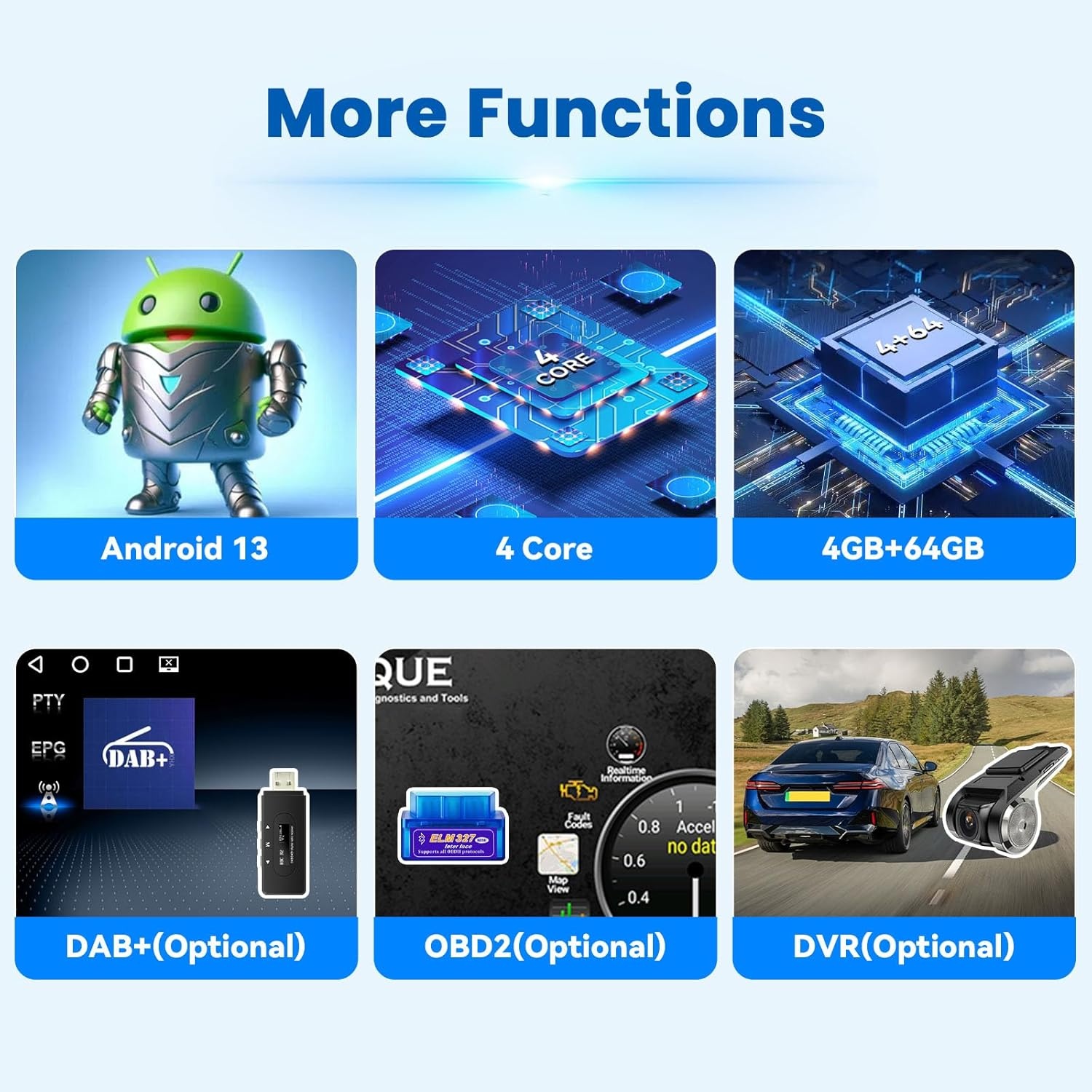 OiLiehu Autoradio 1DIN Android 13 met 7-inch Uitschuifbaar Scherm, Apple CarPlay, Android Auto, Bluetooth, GPS, WiFi