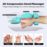 Draadloze Handmassager met Warmte en Compressie, 6 Vibratiestanden en Vingerrekking