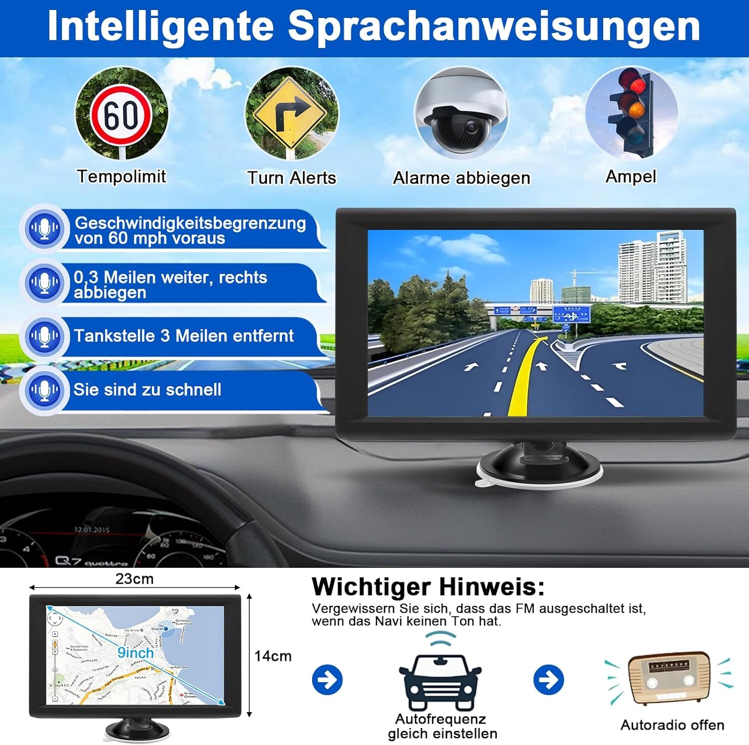 9 inch Navigatiesysteem voor Auto, Vrachtwagen en Camper met Realtime Verkeersinfo