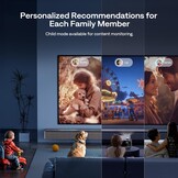 Aurzen Boom Mini 4-in-1 smart beamer met Google TV, 10.000+ apps, 4K ondersteunt projector, 20W DoIby Audio, 500 ANSI projector, autofocus en trapeziumcorrectie, wifi/Bluetooth thuisbioscoop buiten