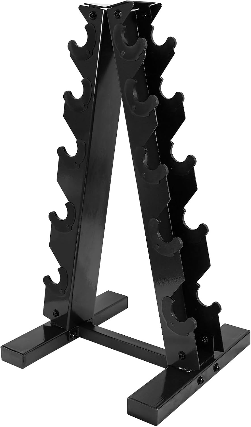 MENCIRO A-frame halterstandaard - 5 niveaus stalen gewichtsframe voor korte halters - ideaal voor thuisgym