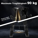 MENCIRO A-frame halterstandaard - 5 niveaus stalen gewichtsframe voor korte halters - ideaal voor thuisgym