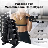 MENCIRO A-frame halterstandaard - 5 niveaus stalen gewichtsframe voor korte halters - ideaal voor thuisgym