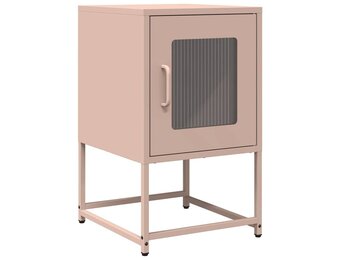 vidaXL Nachtkastje 36x39x60,5 cm koudgewalst staal roze