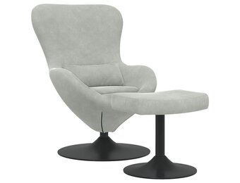 vidaXL Eivormige stoel 2 pcs Lichtgrijs 63 x 73 x 90 cm Fluweel