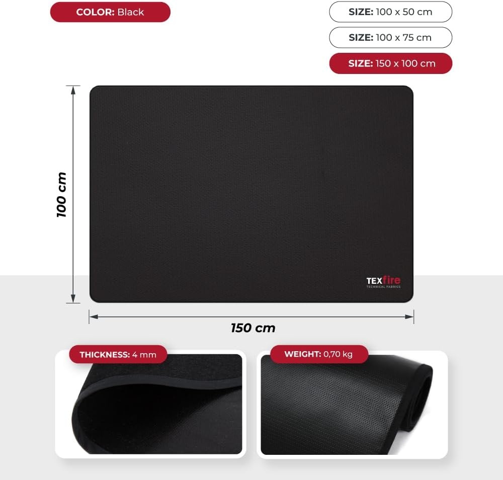 Vlamvertragende Haardmat Grijs 100x150cm - 48% Korting!