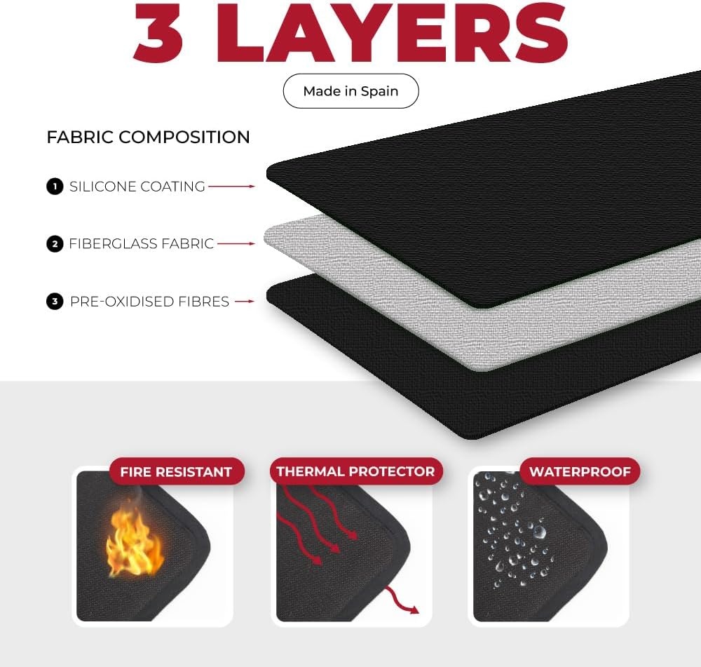 Vlamvertragende Haardmat Grijs 100x150cm - 48% Korting!