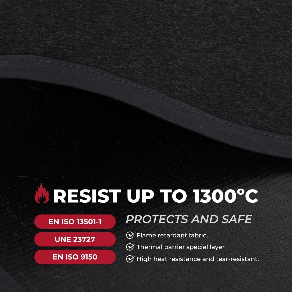 Vlamvertragende Haardmat Grijs 100x150cm - 48% Korting!