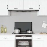 vidaXL Keuken Spatscherm 70x40 cm Gehard Glas Zwart - 58% Korting