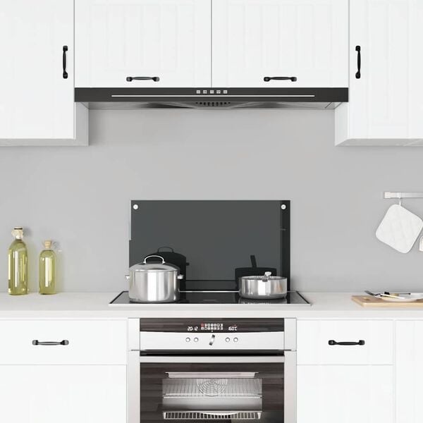 vidaXL Keuken Spatscherm 70x40 cm Gehard Glas Zwart - 58% Korting