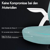 ALFORDSON bureaustoel met lendensteun voor thuiswerkplek, computerstoel met mesh bekleding, hoofdsteun, opklapbare armleuningen, kantelbare en draaibare bureaustoel, Arco, cyaan