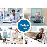 ALFORDSON bureaustoel met lendensteun voor thuiswerkplek, computerstoel met mesh bekleding, hoofdsteun, opklapbare armleuningen, kantelbare en draaibare bureaustoel, Arco, cyaan